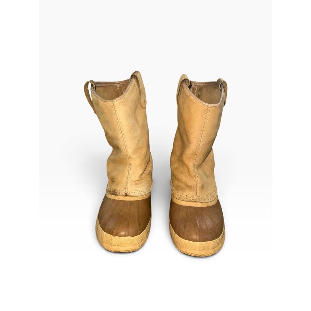 Vintage Sorel Pawnee Boots Men Size 12 Made in Canada Leather Rubber Duck Boots - Picture 14 of 16
